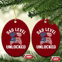 Dad Level Unlocked Ceramic Ornament New Dad Gamer American Flag 4th of July