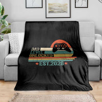 Dad Level Unlocked Throw Blanket Funny New Dad Gaming Gamer 2026