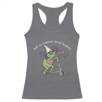 New Dad Frog 4th of July Racerback Tank Top Off to Commit Dad Foolery