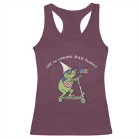 New Dad Frog 4th of July Racerback Tank Top Off to Commit Dad Foolery