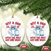Just Dad Who Always Came Back With The Milk Ceramic Ornament Funny Raccoon Dad