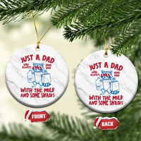 Just Dad Who Always Came Back With The Milk Ceramic Ornament Funny Raccoon Dad
