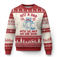 Just Dad Who Always Came Back With The Milk Ugly Christmas Sweater Funny Raccoon Dad
