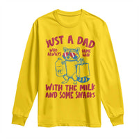 Just Dad Who Always Came Back With The Milk Long Sleeve Shirt Funny Raccoon Dad