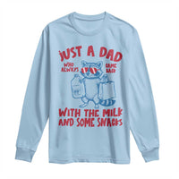 Just Dad Who Always Came Back With The Milk Long Sleeve Shirt Funny Raccoon Dad