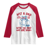 Just Dad Who Always Came Back With The Milk Raglan Shirt Funny Raccoon Dad