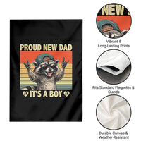 Proud New Dad It's A Boy Garden Flag Funny Raccoon Humor Father's Day