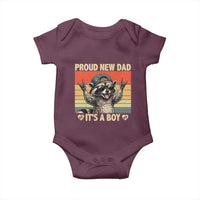 Proud New Dad It's A Boy Baby Onesie Funny Raccoon Humor Father's Day