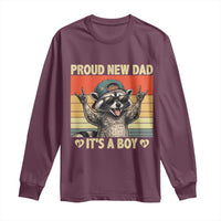 Proud New Dad It's A Boy Long Sleeve Shirt Funny Raccoon Humor Father's Day