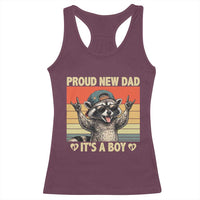 Proud New Dad It's A Boy Racerback Tank Top Funny Raccoon Humor Father's Day
