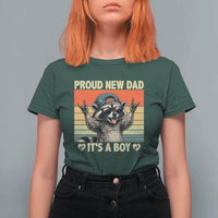 Proud New Dad It's A Boy T Shirt For Women Funny Raccoon Humor Father's Day