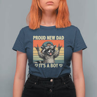 Proud New Dad It's A Boy T Shirt For Women Funny Raccoon Humor Father's Day