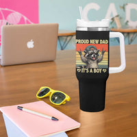 Proud New Dad It's A Boy Tumbler With Handle Funny Raccoon Humor Father's Day