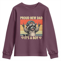 Proud New Dad It's A Boy Youth Sweatshirt Funny Raccoon Humor Father's Day