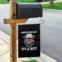 Proud New Dad It's A Boy Garden Flag Raccoon Patriotic America 250th Anniversary