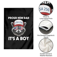 Proud New Dad It's A Boy Garden Flag Raccoon Patriotic America 250th Anniversary