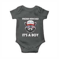 Proud New Dad It's A Boy Baby Onesie Raccoon Patriotic America 250th Anniversary