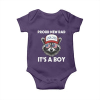 Proud New Dad It's A Boy Baby Onesie Raccoon Patriotic America 250th Anniversary