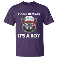 Proud New Dad It's A Boy T Shirt Raccoon Patriotic America 250th Anniversary