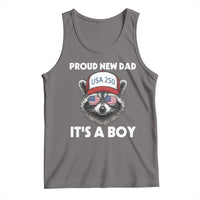 Proud New Dad It's A Boy Tank Top Raccoon Patriotic America 250th Anniversary