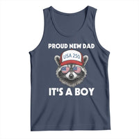 Proud New Dad It's A Boy Tank Top Raccoon Patriotic America 250th Anniversary