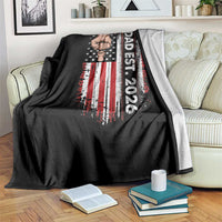 New Dad 2026 Throw Blanket Patriotic US American Flag Gifts Fathers Day