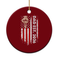 New Dad 2026 Ceramic Ornament Patriotic US American Flag Gifts Fathers Day