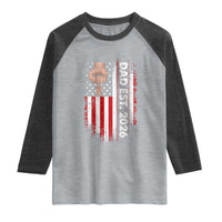New Dad 2026 Raglan Shirt Patriotic US American Flag Gifts Fathers Day