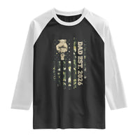 New Dad 2026 Raglan Shirt Camo American Flag Military Dad Father's Day