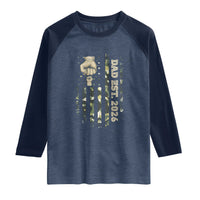 New Dad 2026 Raglan Shirt Camo American Flag Military Dad Father's Day