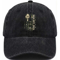 New Dad 2026 Washed Cotton Baseball Cap Camo American Flag Military Dad Father's Day