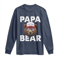 Papa Bear Father's Day Long Sleeve Shirt America 250th Anniversary USA Flag July 4th
