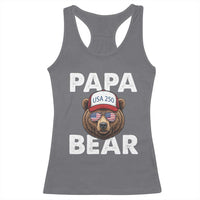 Papa Bear Father's Day Racerback Tank Top America 250th Anniversary USA Flag July 4th