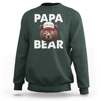 Papa Bear Father's Day Sweatshirt America 250th Anniversary USA Flag July 4th