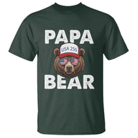 Papa Bear Father's Day T Shirt America 250th Anniversary USA Flag July 4th