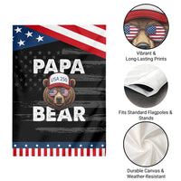 Papa Bear Father's Day Patriotic Garden Flag America 250th Anniversary USA Flag July 4th