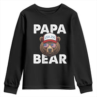 Papa Bear Father's Day Youth Sweatshirt America 250th Anniversary USA Flag July 4th