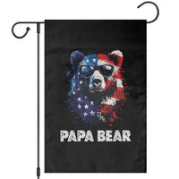 Papa Bear Father's Day Garden Flag Patriotic American Flag 4th Of July