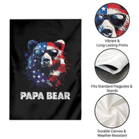 Papa Bear Father's Day Garden Flag Patriotic American Flag 4th Of July