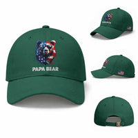 Papa Bear Father's Day Baseball Cap Patriotic American Flag 4th Of July