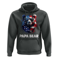 Papa Bear Father's Day Hoodie Patriotic American Flag 4th Of July