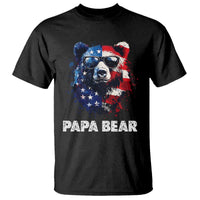 Papa Bear Father's Day T Shirt Patriotic American Flag 4th Of July