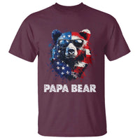 Papa Bear Father's Day T Shirt Patriotic American Flag 4th Of July