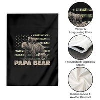 Papa Bear Father's Day Garden Flag Camouflage California Republic Flag Bear
