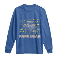 Papa Bear Father's Day Long Sleeve Shirt Camouflage California Republic Flag Bear