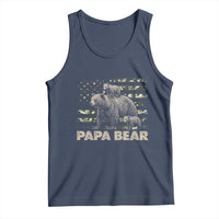 Papa Bear Father's Day Tank Top Camouflage California Republic Flag Bear