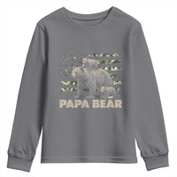 Papa Bear Father's Day Youth Sweatshirt Camouflage California Republic Flag Bear