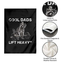 Cool Dads Lift Heavy Garden Flag Gym Dad Raccoon