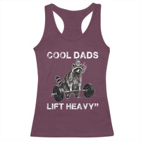 Cool Dads Lift Heavy Racerback Tank Top Gym Dad Raccoon