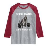 Cool Dads Lift Heavy Raglan Shirt Gym Dad Raccoon